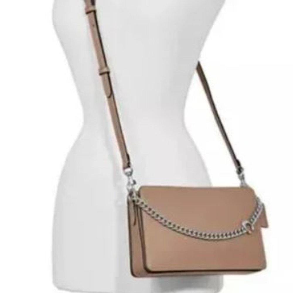 COACH Leather Signature Chain Crossbody Bag